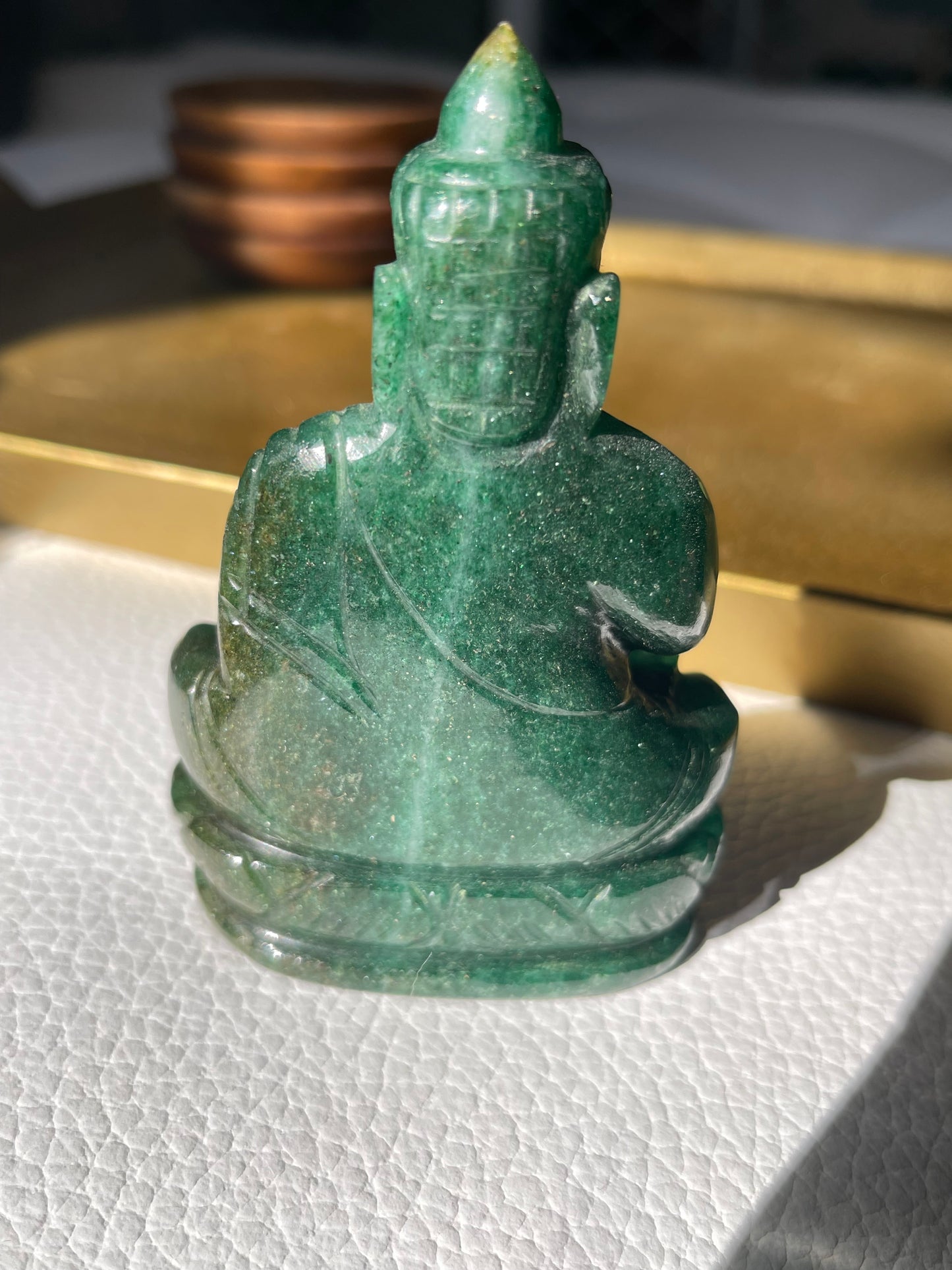 Green Aventurine Buddha Hand Carved Figurine