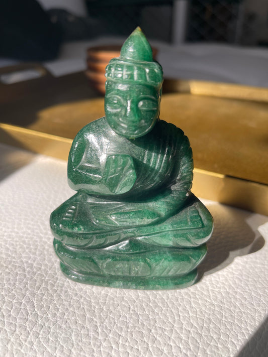 Green Aventurine Buddha Hand Carved Figurine