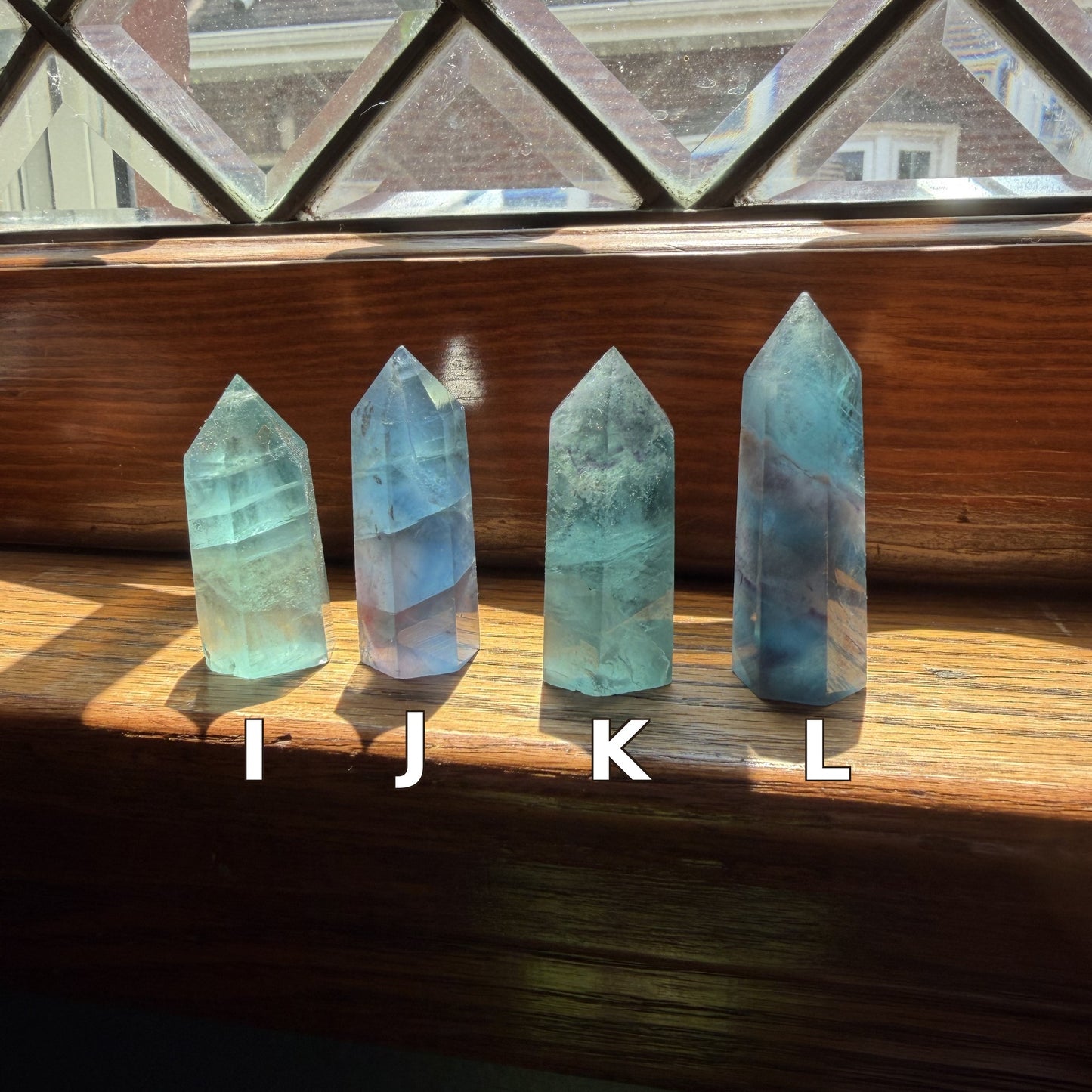 Blue Fluorite Tower, Polished Crystal Point, Natural Banded Fluorite Generator, Healing Crystal Decor, Meditation Stone