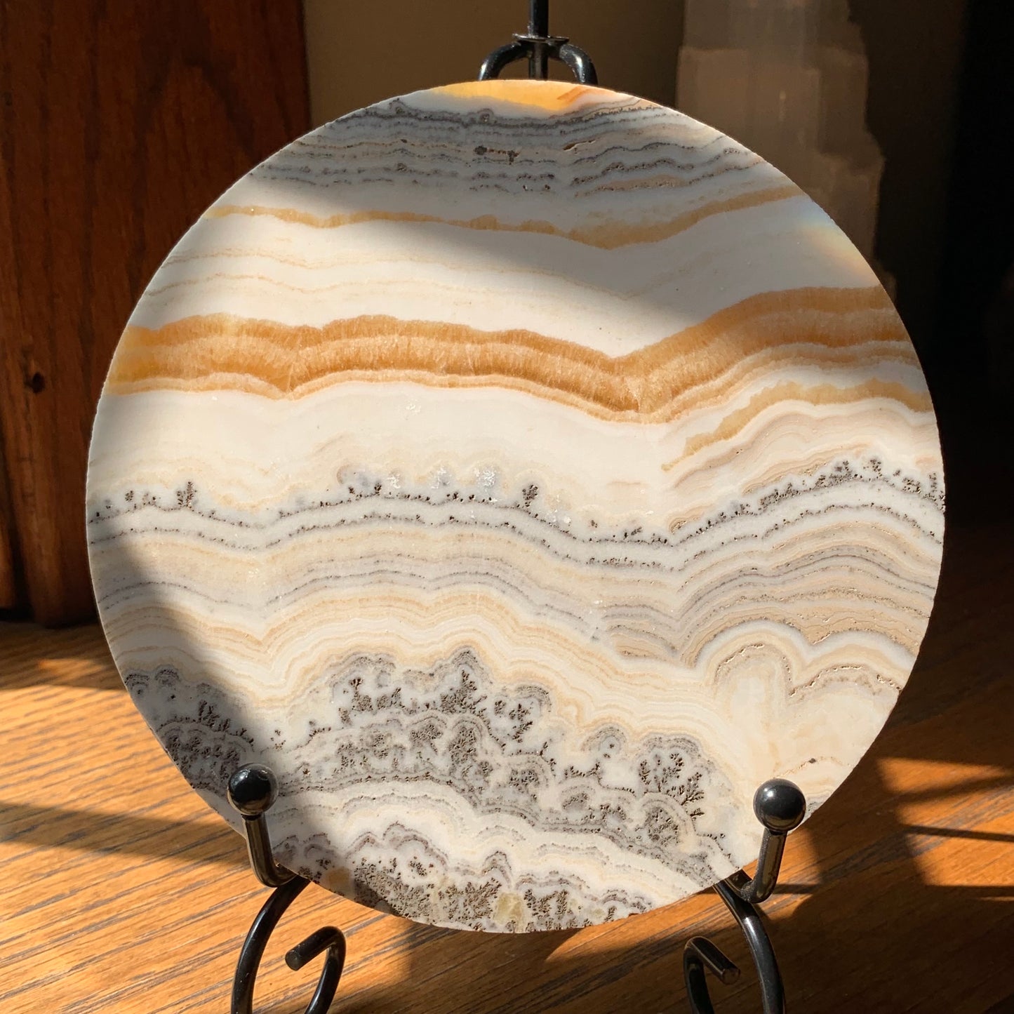 Dendritic Banded Orange Calcite Slabs
