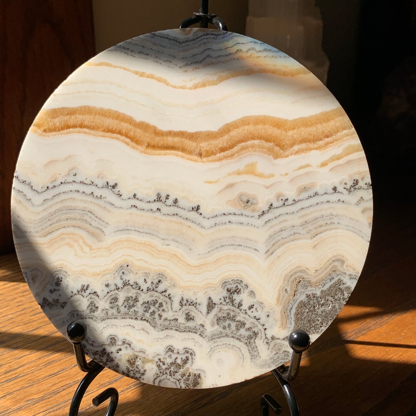 Dendritic Banded Orange Calcite Slabs