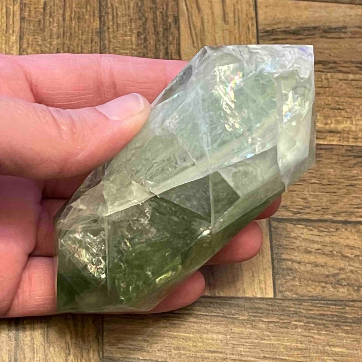 Fluorite Double Terminated Points // Green + Clear with Rainbows