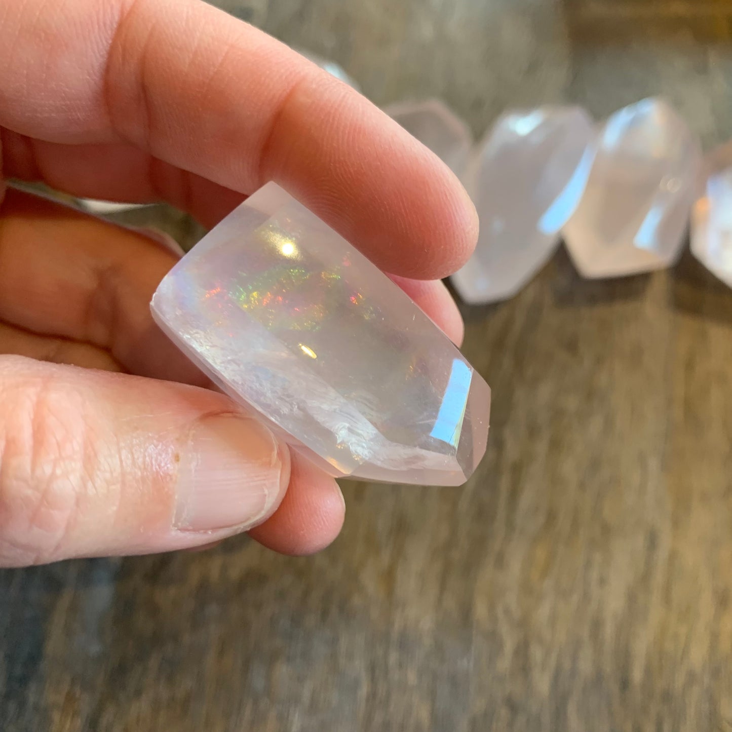 Mozambique Rose Quartz Gemmy Rainbow Freeforms