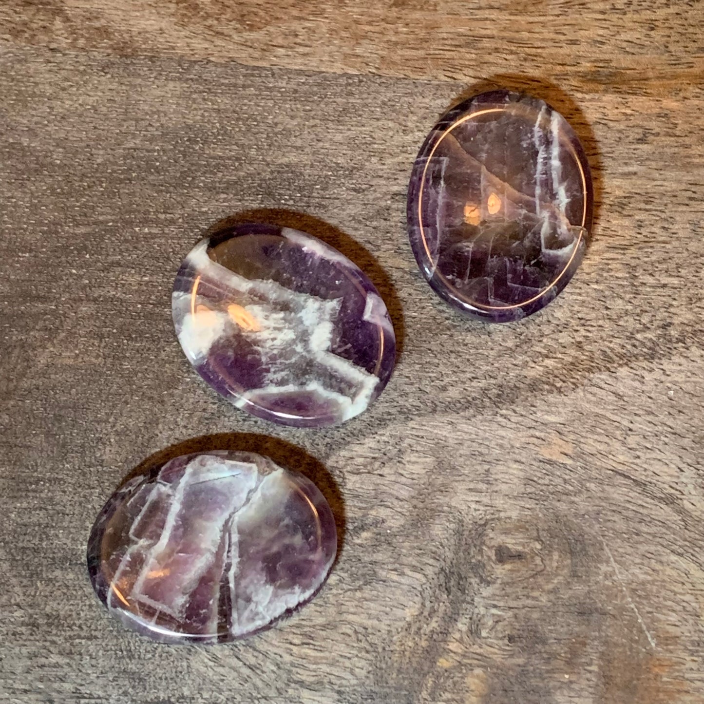 Chevron Amethyst Worry Stones