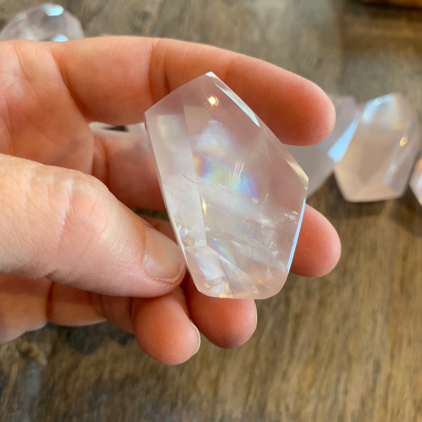 Mozambique Rose Quartz Gemmy Rainbow Freeforms