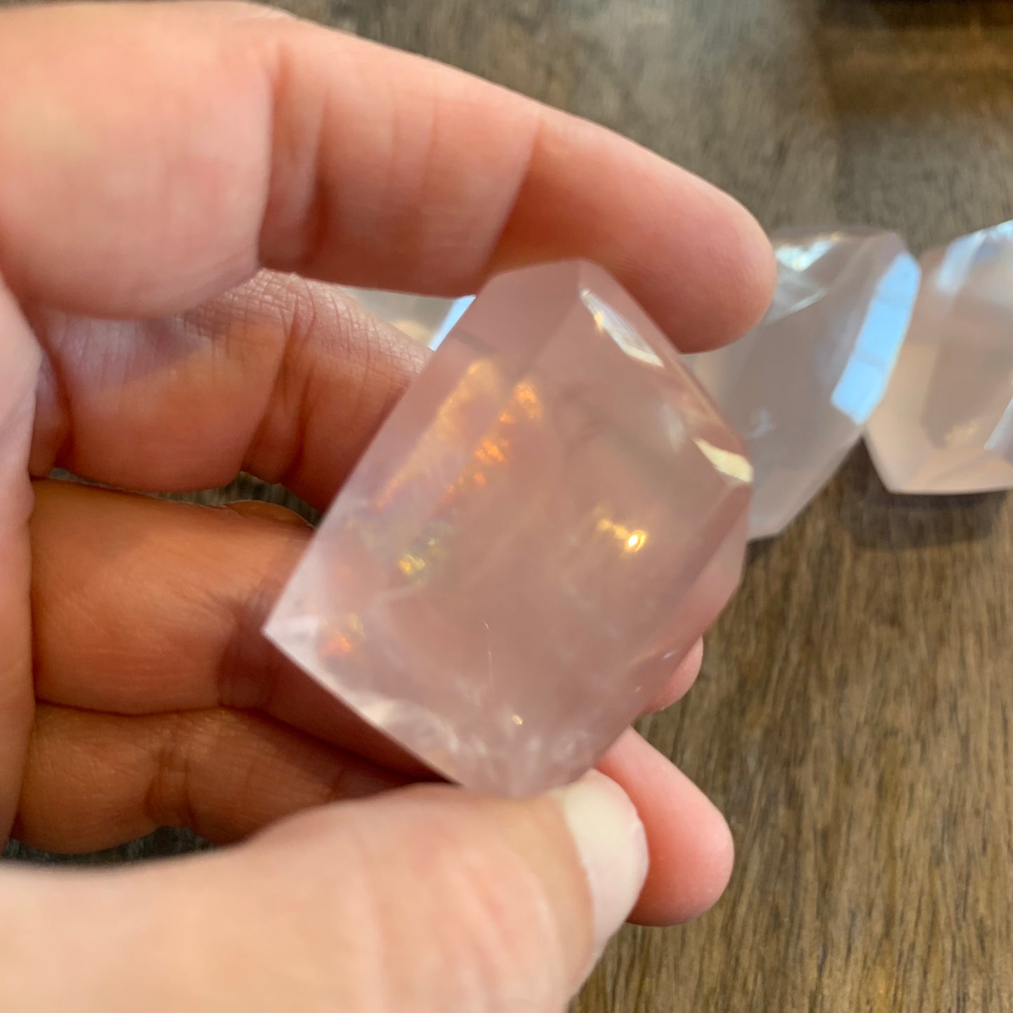 Mozambique Rose Quartz Gemmy Rainbow Freeforms