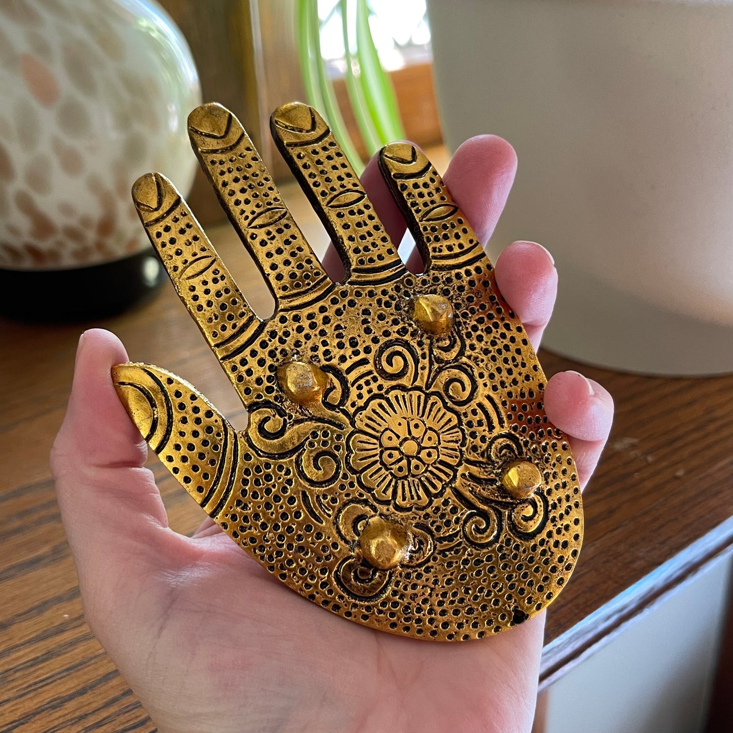 Hand Incense Burner or Bowl // Gold Antique