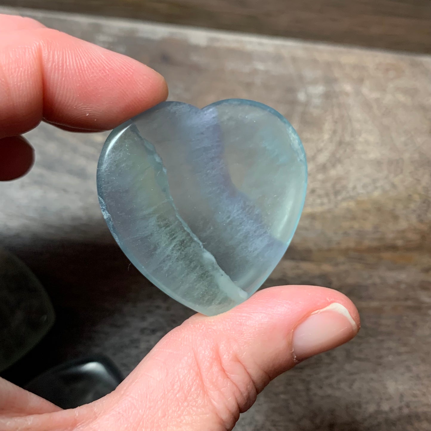 Fluorite Heart Shape Worry Stones