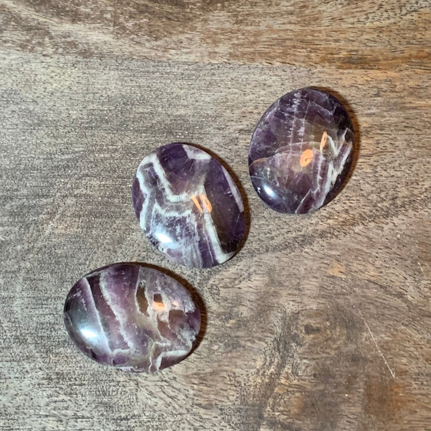 Chevron Amethyst Worry Stones