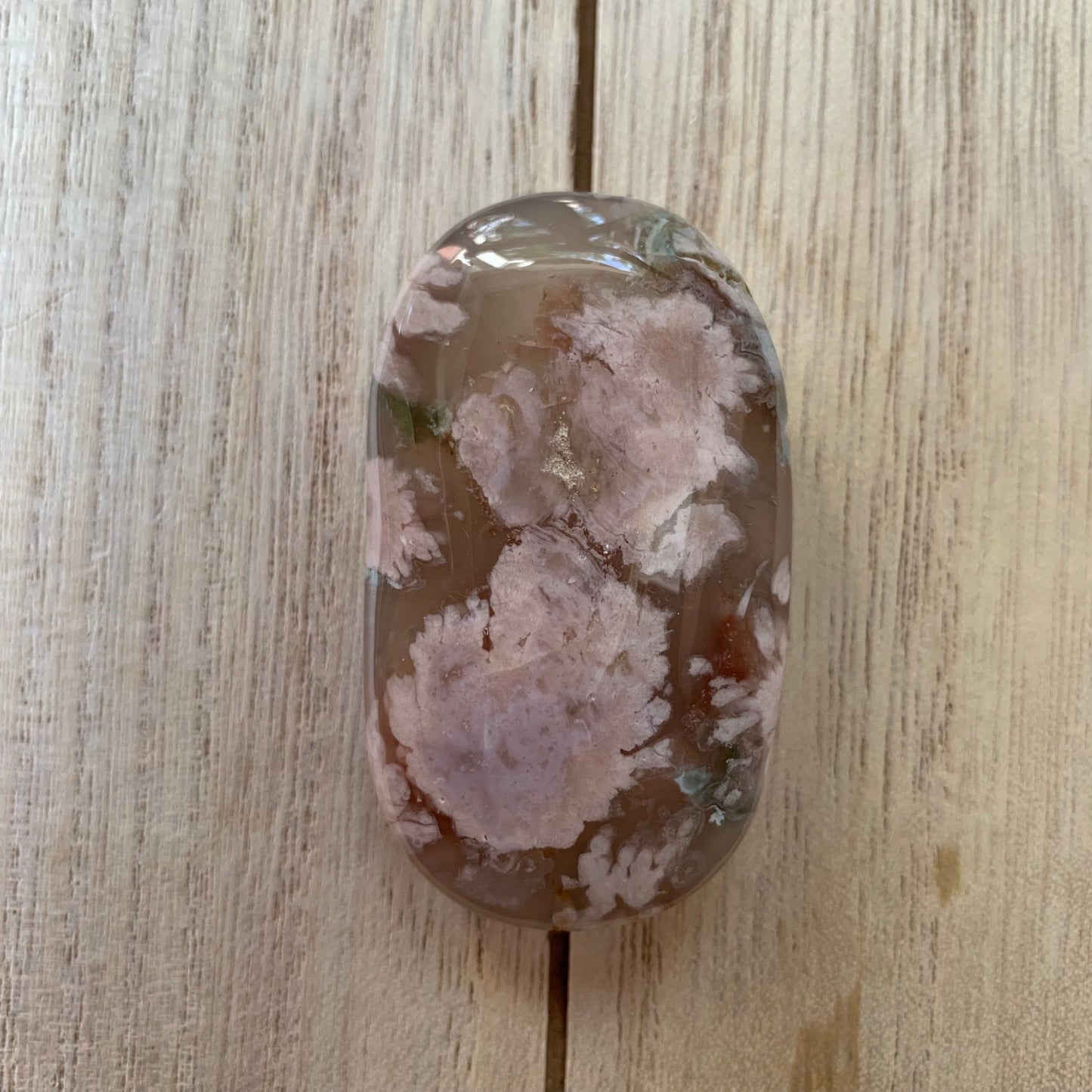 Flower Agate Palm Stones - Medium Size // 2" h x 1.25" w