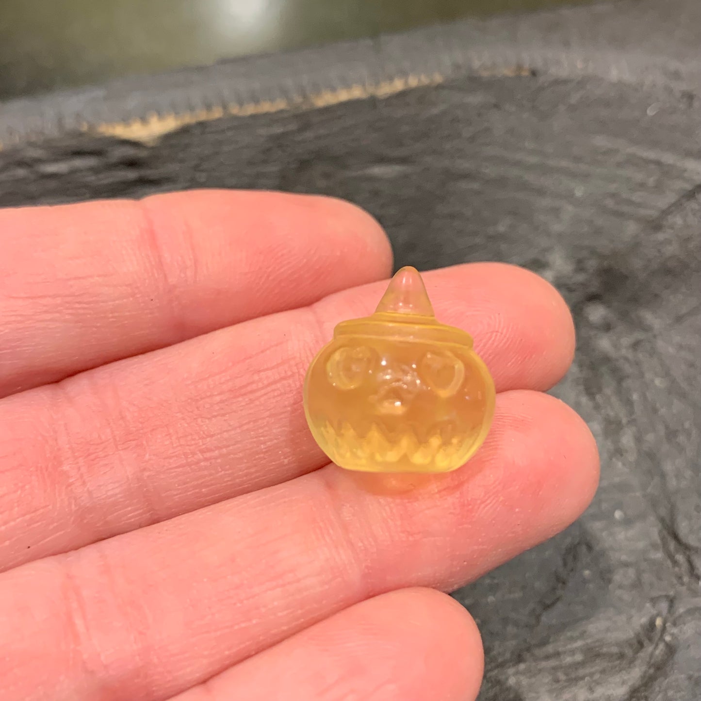 Mini Yellow Fluorite Pumpkin Carvings