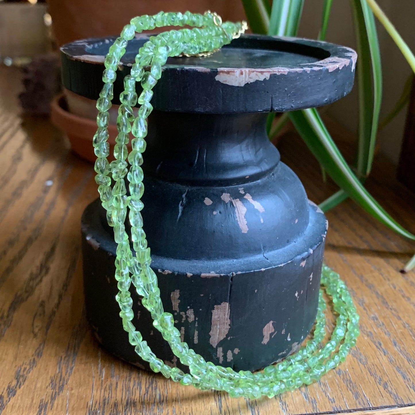 Peridot Bead Necklaces // Adjustable 19" - 21"
