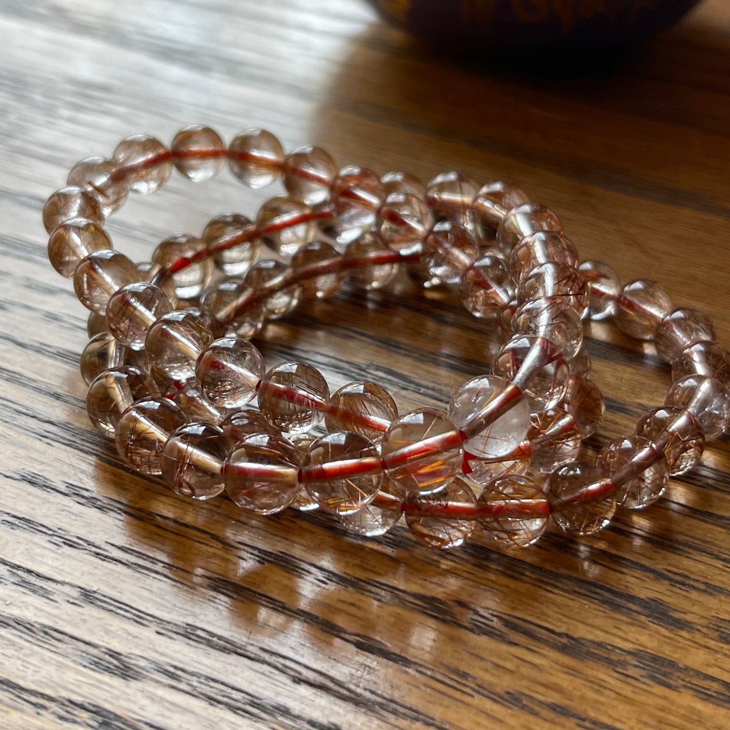 Copper Rutile Bracelets // 7" bracelet + 8mm bead