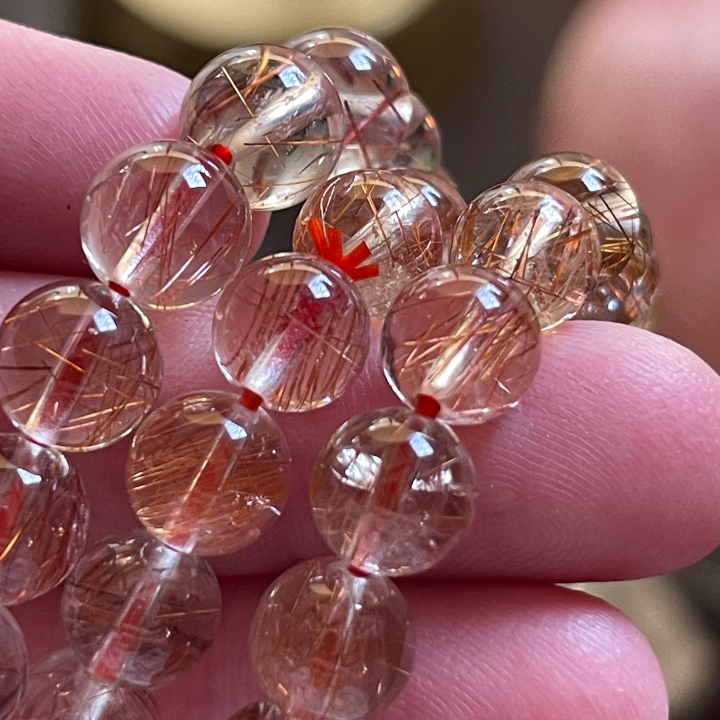 Copper Rutile Bracelets // 7" bracelet + 8mm bead