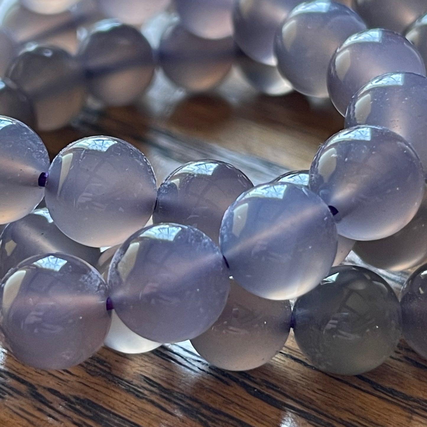 Purple Chalcedony Bracelets // 7" bracelet + 10mm bead