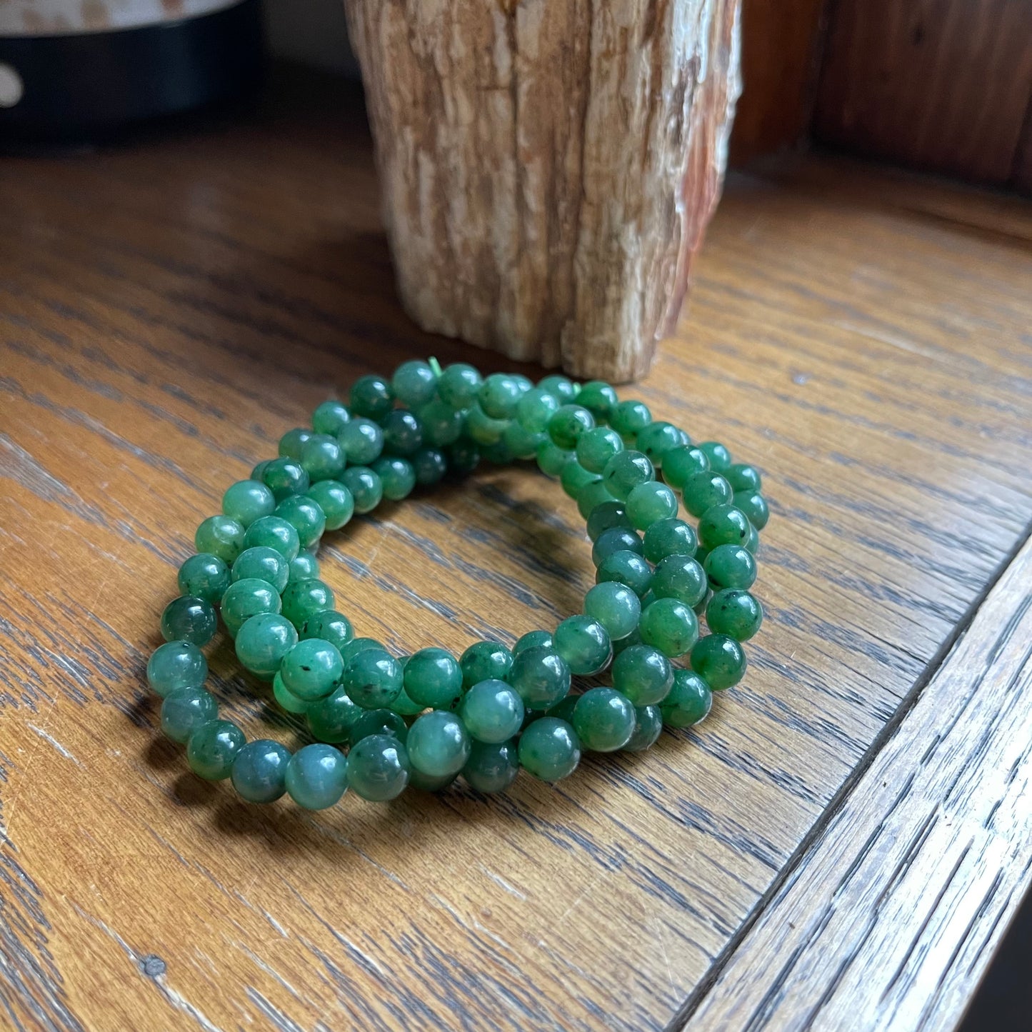 Dark Jade Bracelets // 7" bracelet + 7mm bead