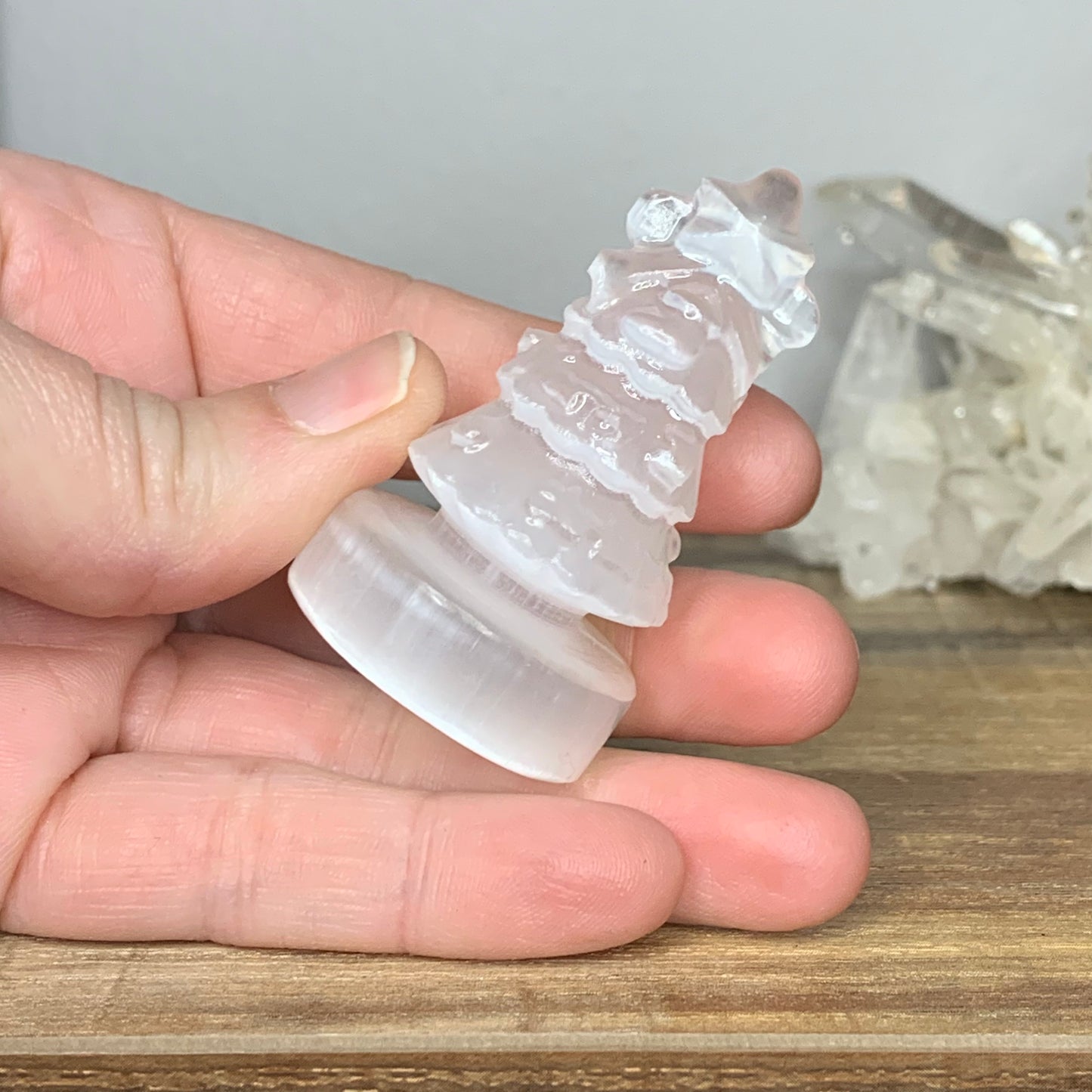 Mini Selenite Christmas Trees