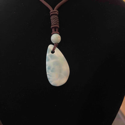 Larimar Pendants with Adjustable Cord Necklace // Gorgeous Blue + Highest Quality!