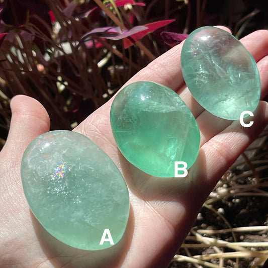 Green Fluorite Palmstones