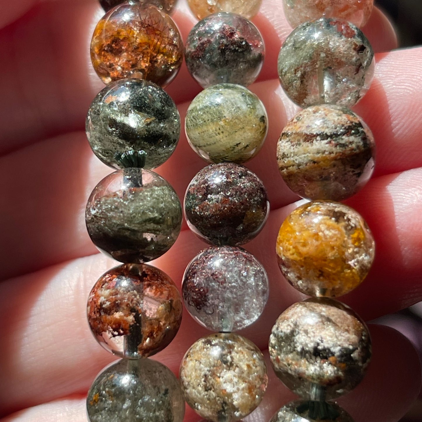 Garden Quartz Bracelets // 8-9mm bead + 7.5" bracelets // Beautiful Lodalite Crystal Beads