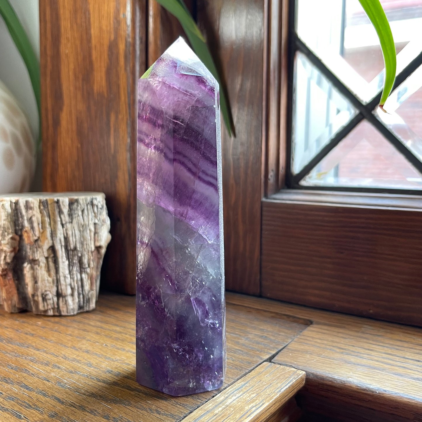 Purple Fluorite Tower // Amazing Clarity, Polish + Rainbows