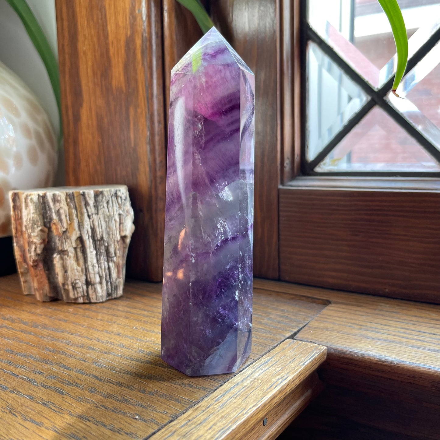 Purple Fluorite Tower // Amazing Clarity, Polish + Rainbows