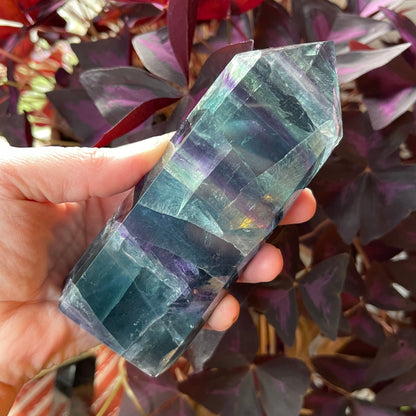 Blue, Aqua + Purple Fluorite Tower // Amazing Clarity, Polish + Rainbows