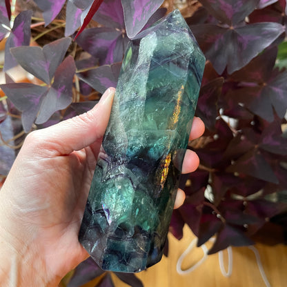 Blue-Green + Purple Fluorite Tower // Amazing Clarity, Polish + Rainbows