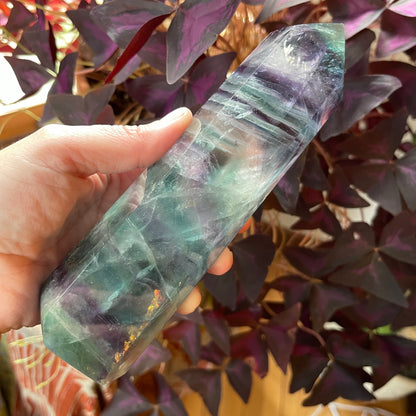 Aqua, Green, Blue + Purple Fluorite Tower // Amazing Clarity, Polish + Rainbows