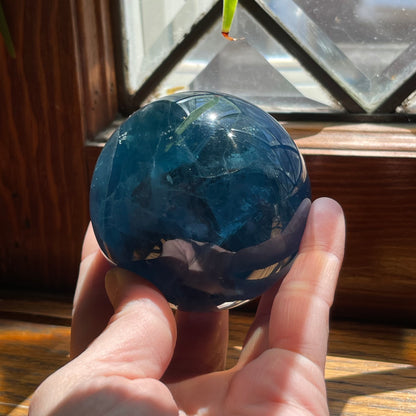 Large Ocean Blue Fluorite Spheres // Amazing Full Blue Color - Size Range 46-78mm