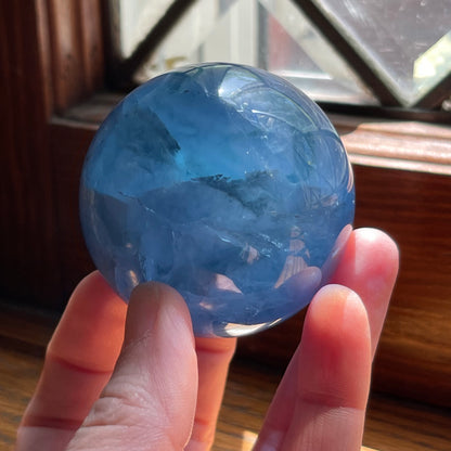 Large Ocean Blue Fluorite Spheres // Amazing Full Blue Color - Size Range 46-78mm