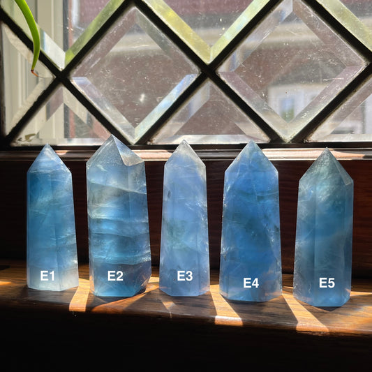 Ocean Blue Fluorite Towers // Gorgeous Color, Shimmer + Rainbows