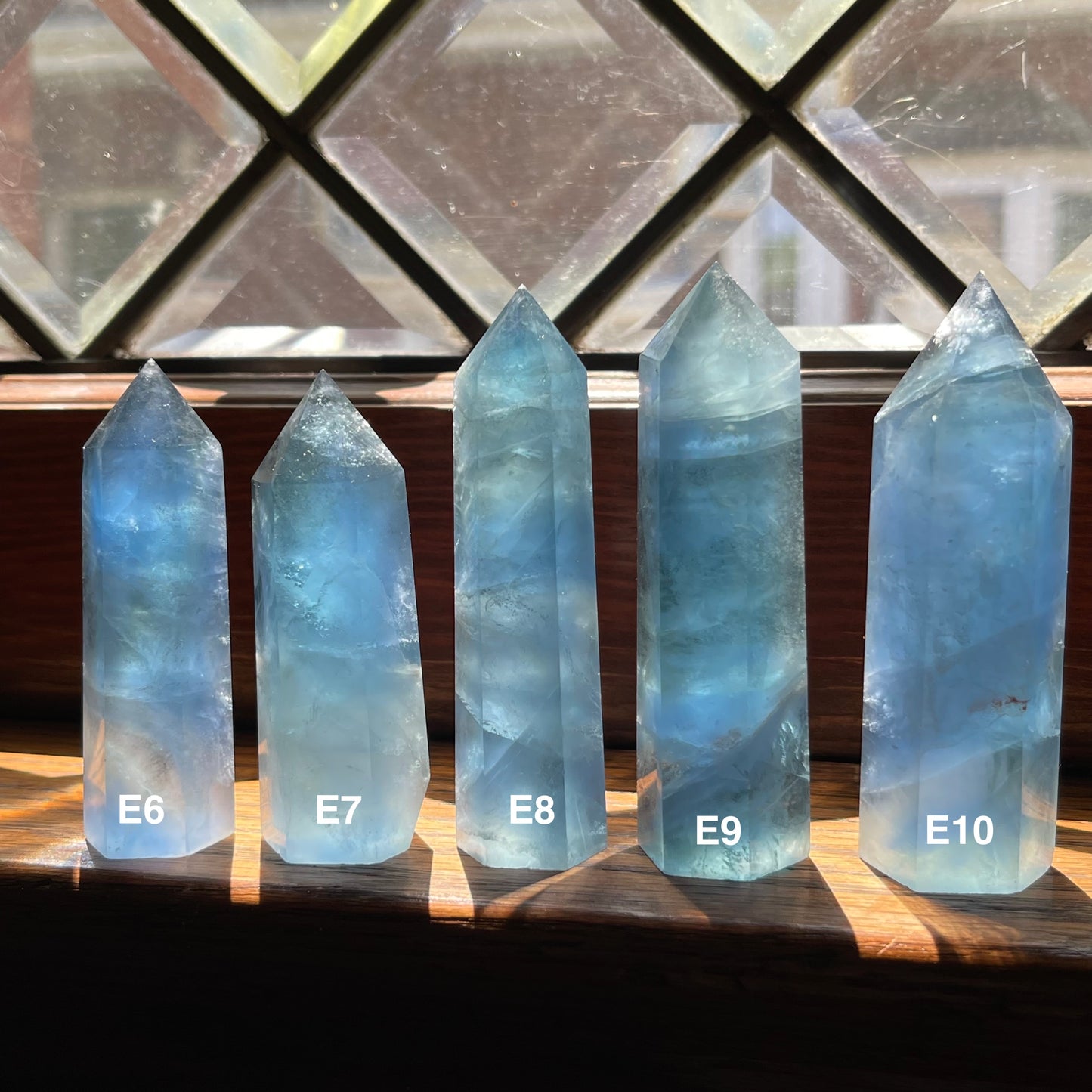 Ocean Blue Fluorite Towers // Gorgeous Color, Shimmer + Rainbows