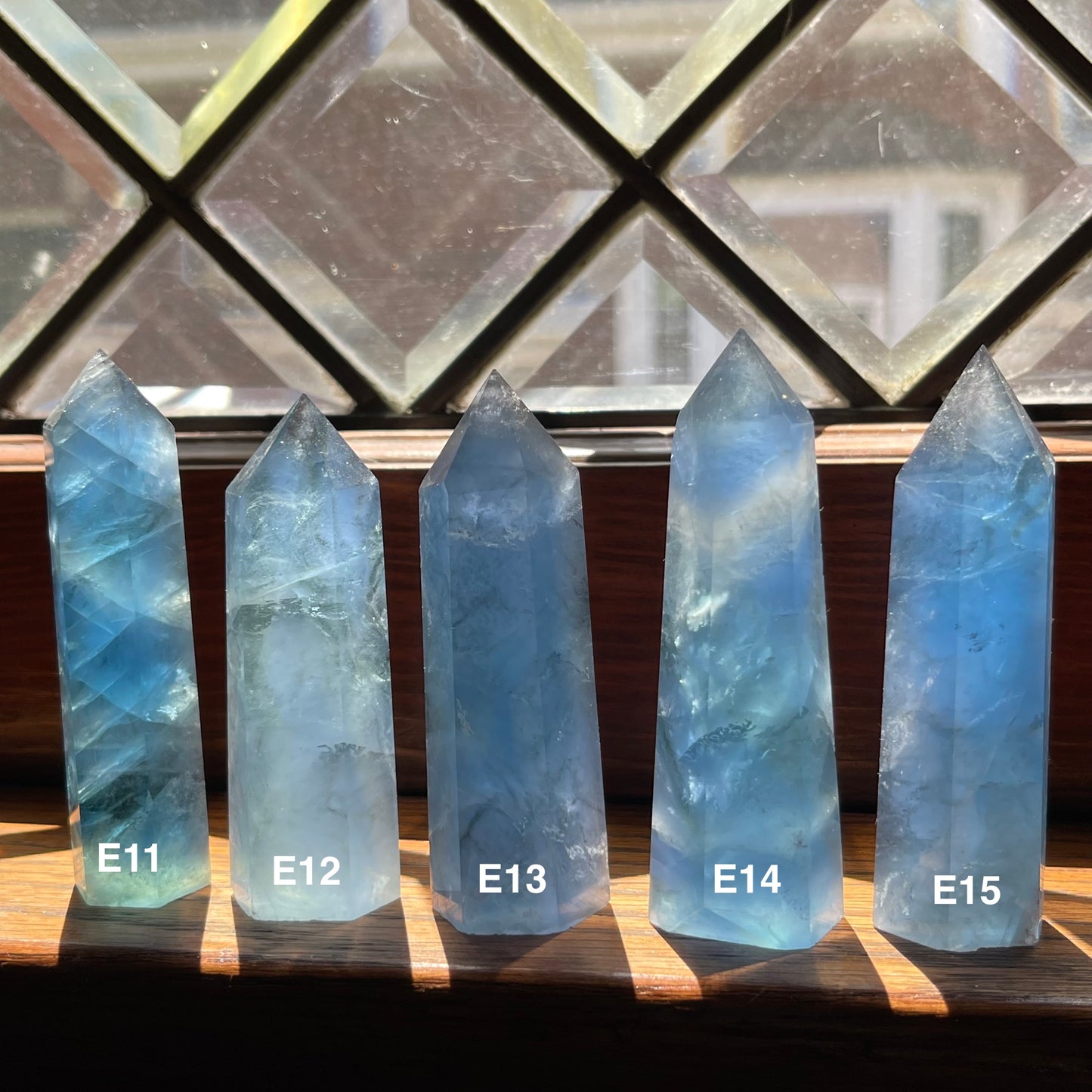 Ocean Blue Fluorite Towers // Gorgeous Color, Shimmer + Rainbows