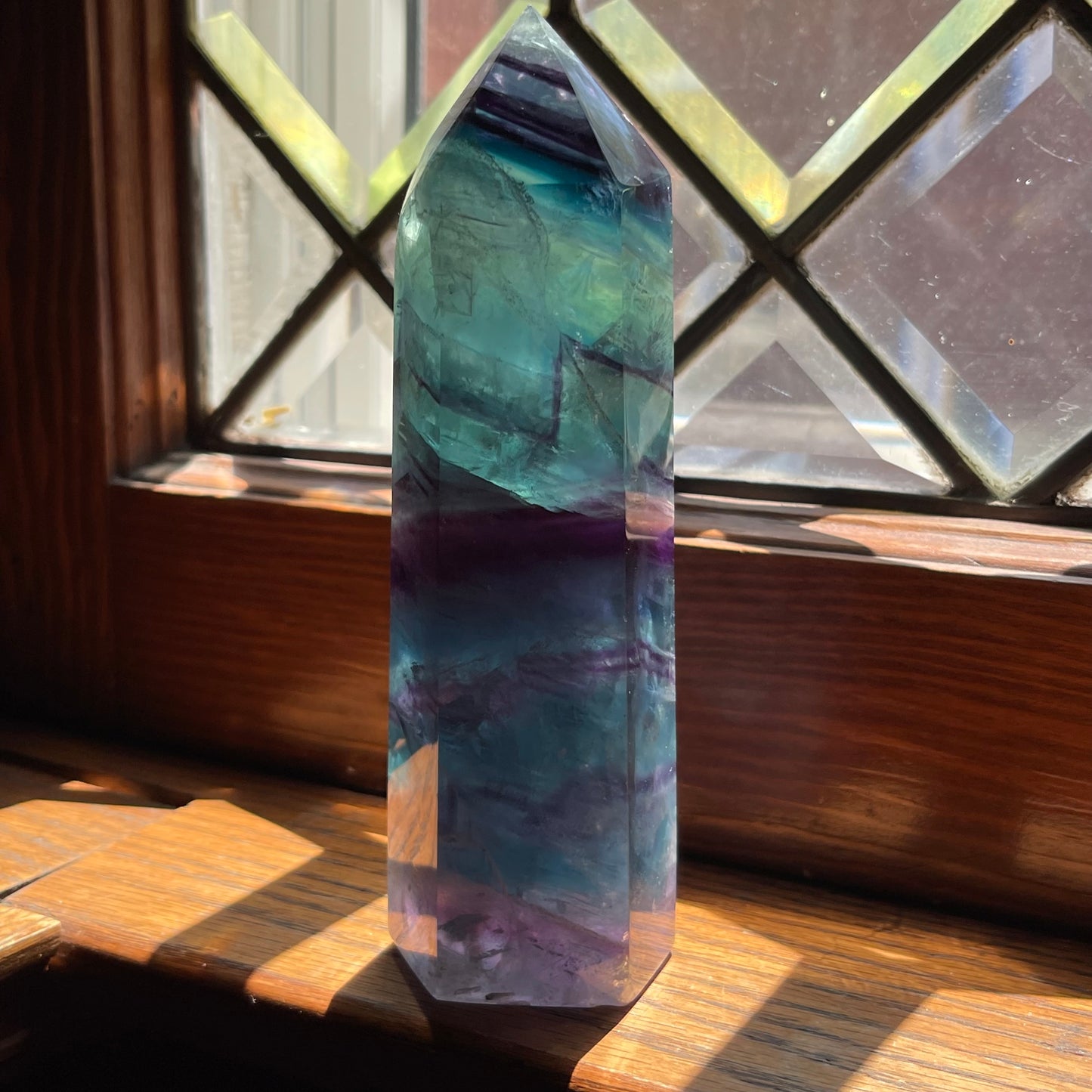 Purple, Aqua + Blue Fluorite Towers // Amazing Clarity, Polish + Rainbows