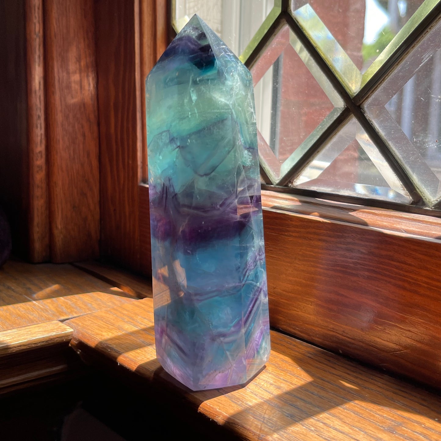 Purple, Aqua + Blue Fluorite Towers // Amazing Clarity, Polish + Rainbows