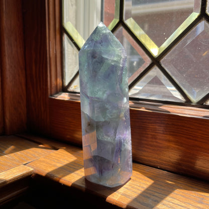 Icy Lavender, Sky Blue + Light Green Fluorite Tower  // Amazing Clarity, Polish + Rainbows