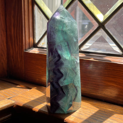 Aqua + Purple Fluorite Tower // Amazing Clarity + Rainbows