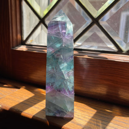 Icy Lavender + Sky Blue Fluorite Tower // Amazing Clarity, Polish + Rainbows