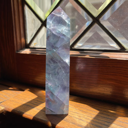 Icy Lavender + Sky Blue Fluorite Tower // Amazing Clarity, Polish + Rainbows