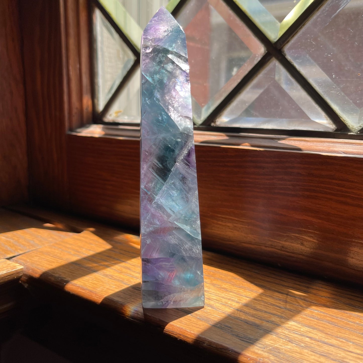 Icy Lavender + Sky Blue Fluorite Tower // Amazing Clarity, Polish + Rainbows