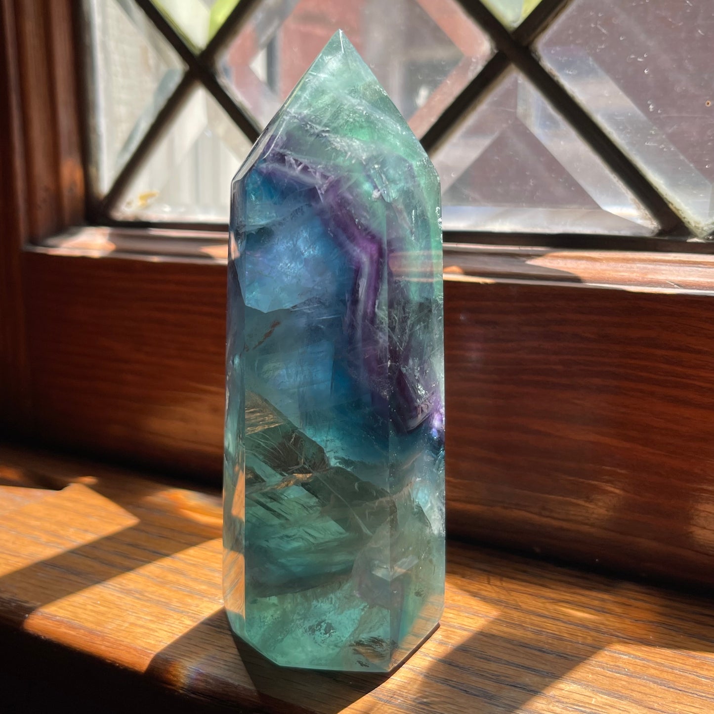 Purple + Green Fluorite Tower w/ Slight Snowflake // Amazing Clarity, Polish + Rainbows