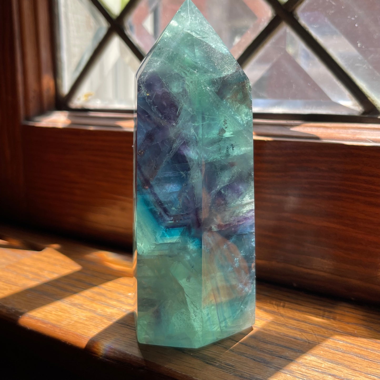 Purple + Green Fluorite Tower w/ Slight Snowflake // Amazing Clarity, Polish + Rainbows