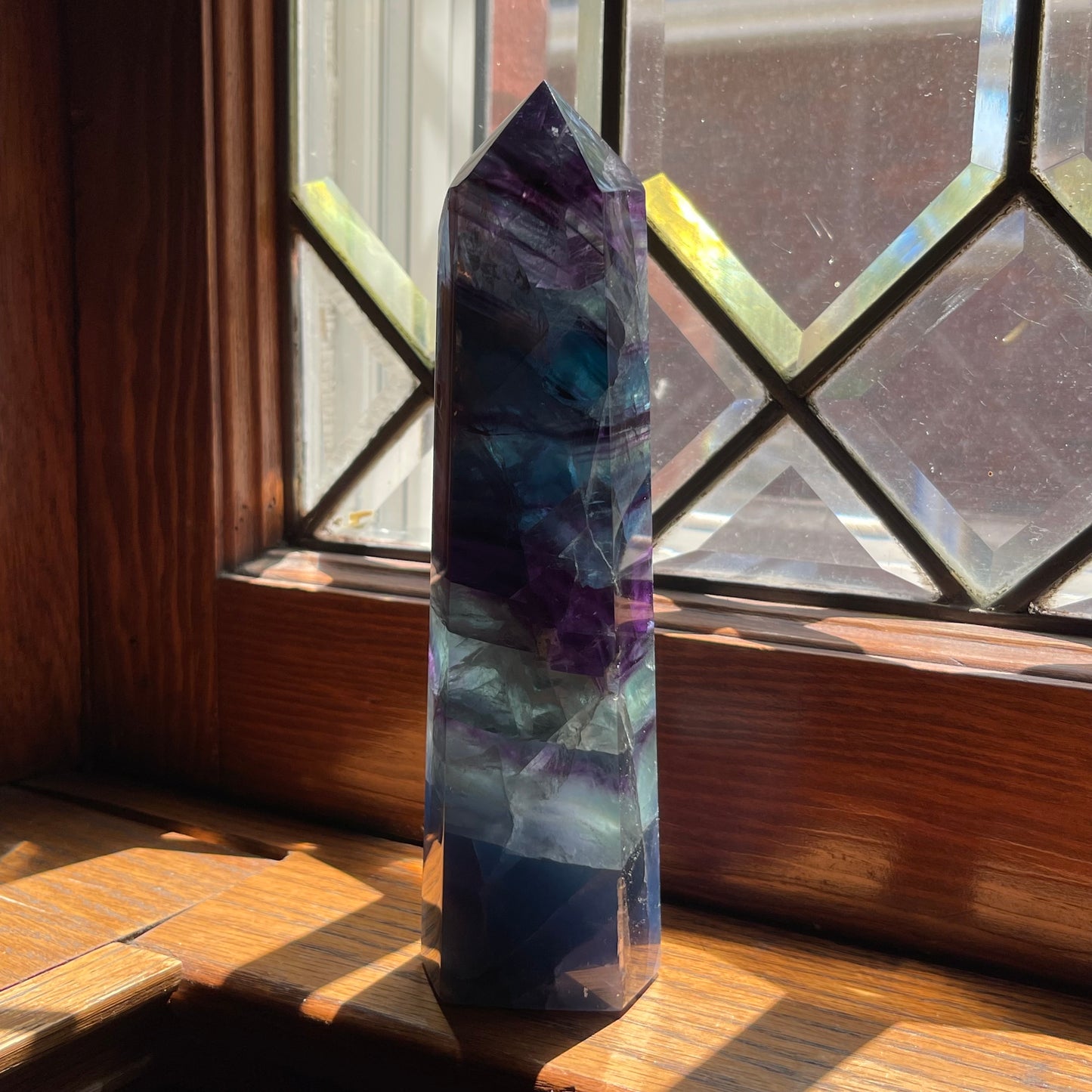 Purple + Blue Fluorite Tower // Amazing Clarity + Rainbows