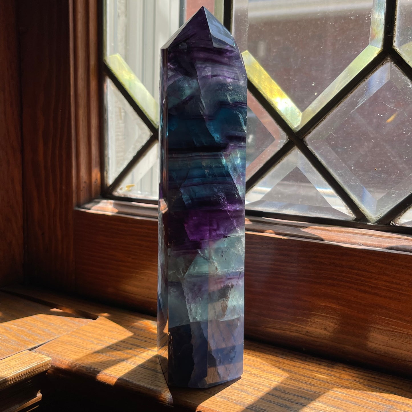 Purple + Blue Fluorite Tower // Amazing Clarity + Rainbows