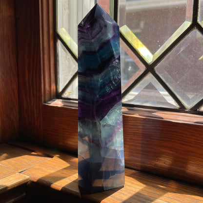 Purple + Blue Fluorite Tower // Amazing Clarity + Rainbows