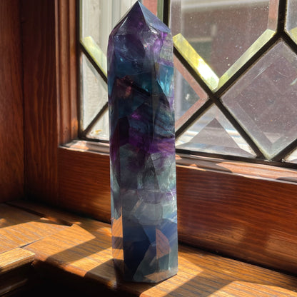 Purple + Blue Fluorite Tower // Amazing Clarity + Rainbows