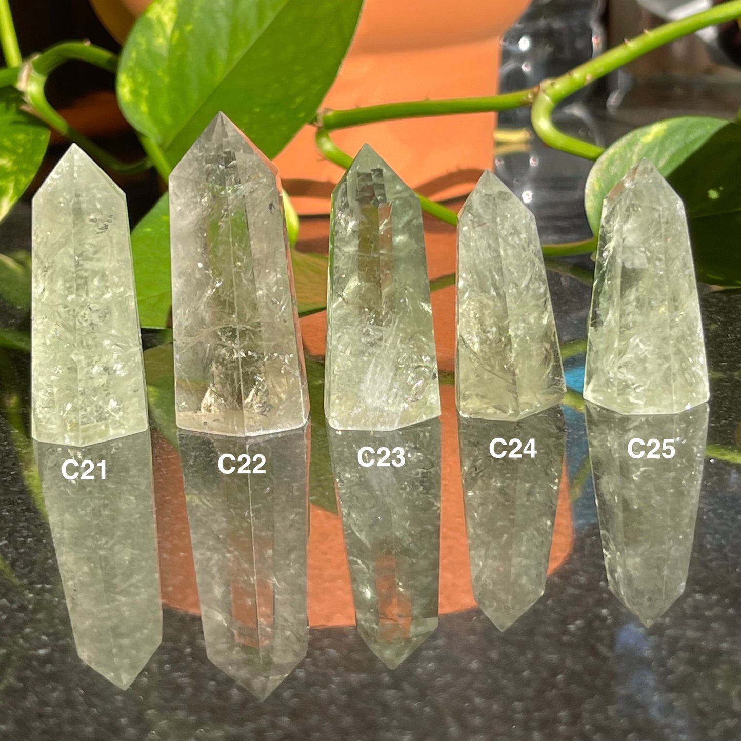 Natural Green Amethyst (Prasiolite) Towers