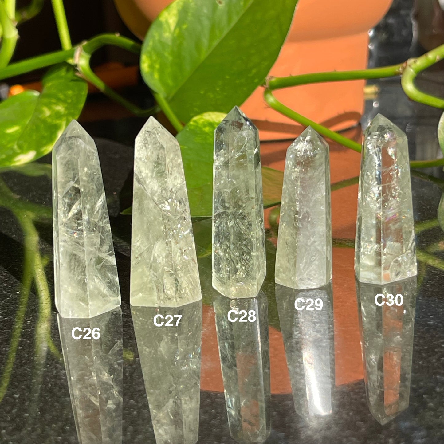 Natural Green Amethyst (Prasiolite) Towers