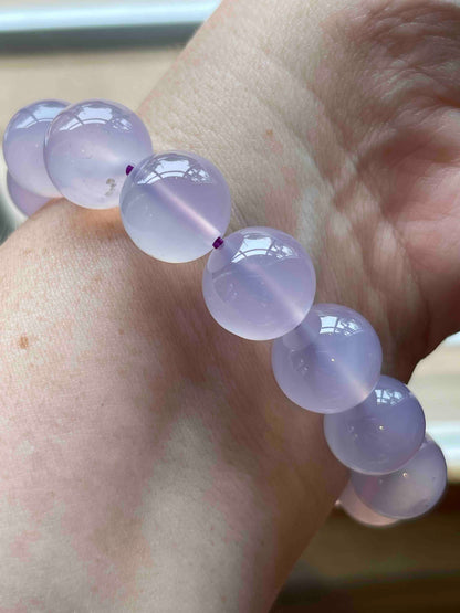 Lavender Chalcedony Bracelets //  7.5" bracelet + 14.5"mm bead